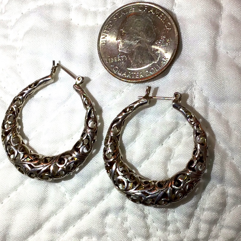 Sterling Scroll Hoops